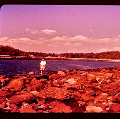 1958 Boothbay Harbor & Art Exhibits Maine 35mm Photo Slide Org Ektachrome