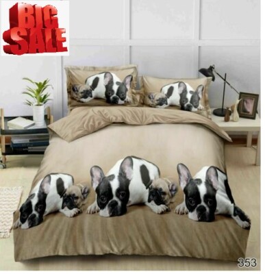 3D Bettbezug Bettwäsche Set mit Spannbetttuch & Kissenbezüge (353) Double King Size