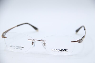 NEW CHARMANT PERFECT COMFORT CH10612 LB BROWN AUTHENTIC EYEGLASSES 52-17