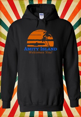 Amity Island Shark Jaw Film lustig Männer Frauen Unisex Oberteil Hoodie Sweatshirt 2941