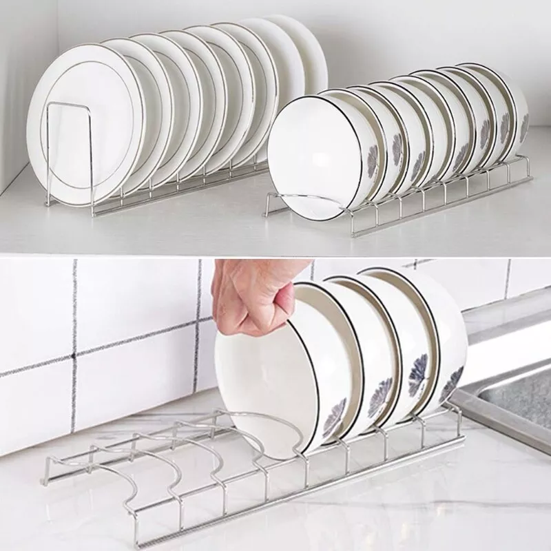 Stainless Steel Wall Mounted Dish Drainer Drying Rack Bowl Plate