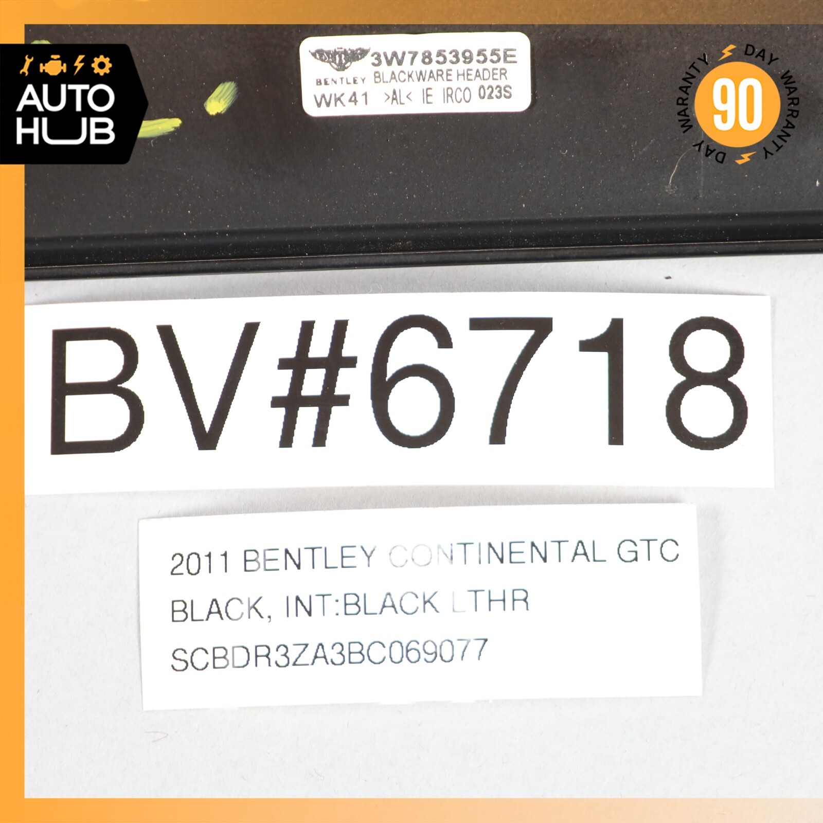 Bentley Continental GTC Front Upper Windshield Cowl Trim Cover Panel OEM 59k