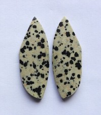 45.80 Cts Natural Dalmation Jasper 41.4mm X 15.5m each Cabochon Loose Match Pair