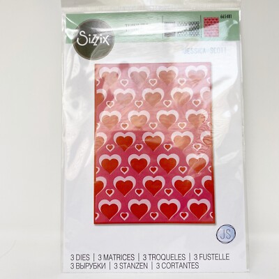Sizzix Thinlits Layered Hearts Cutting Dies Love Valentine's Day 665481 NEW