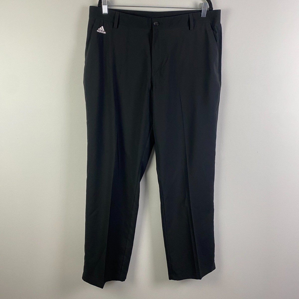 ADIDAS Tech Golf Pants Mens 38x32 Black White 3 Stripe Z91449