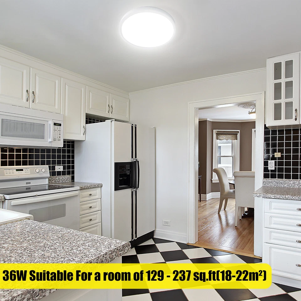 LED Deckenlampe Panel Deckenleuchte Schlafzimmer Wohnzimmer Flur Badlampe - Bild 3 von 4