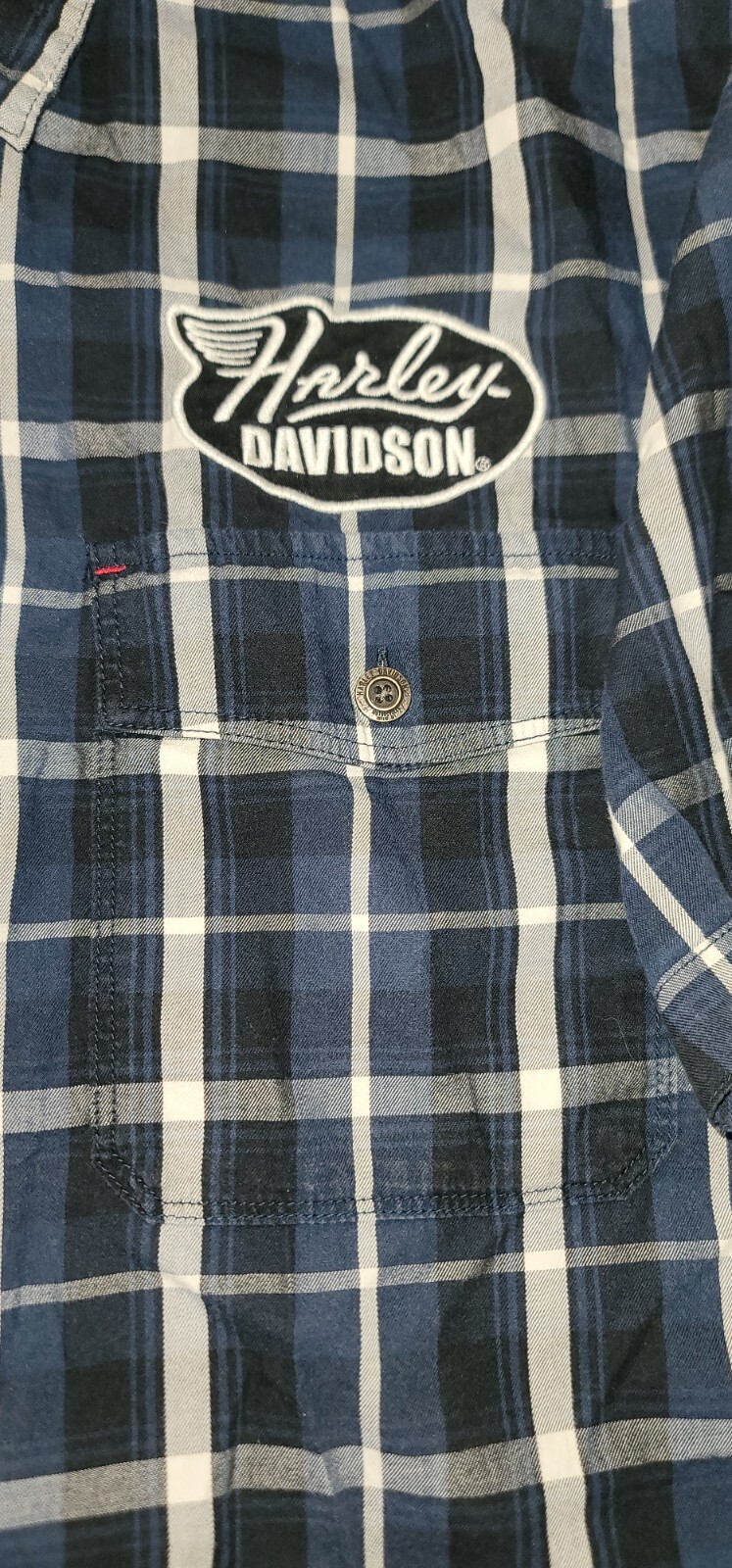 Harley Davidson Multi Patch SS Button Up Shirt- P… - image 5