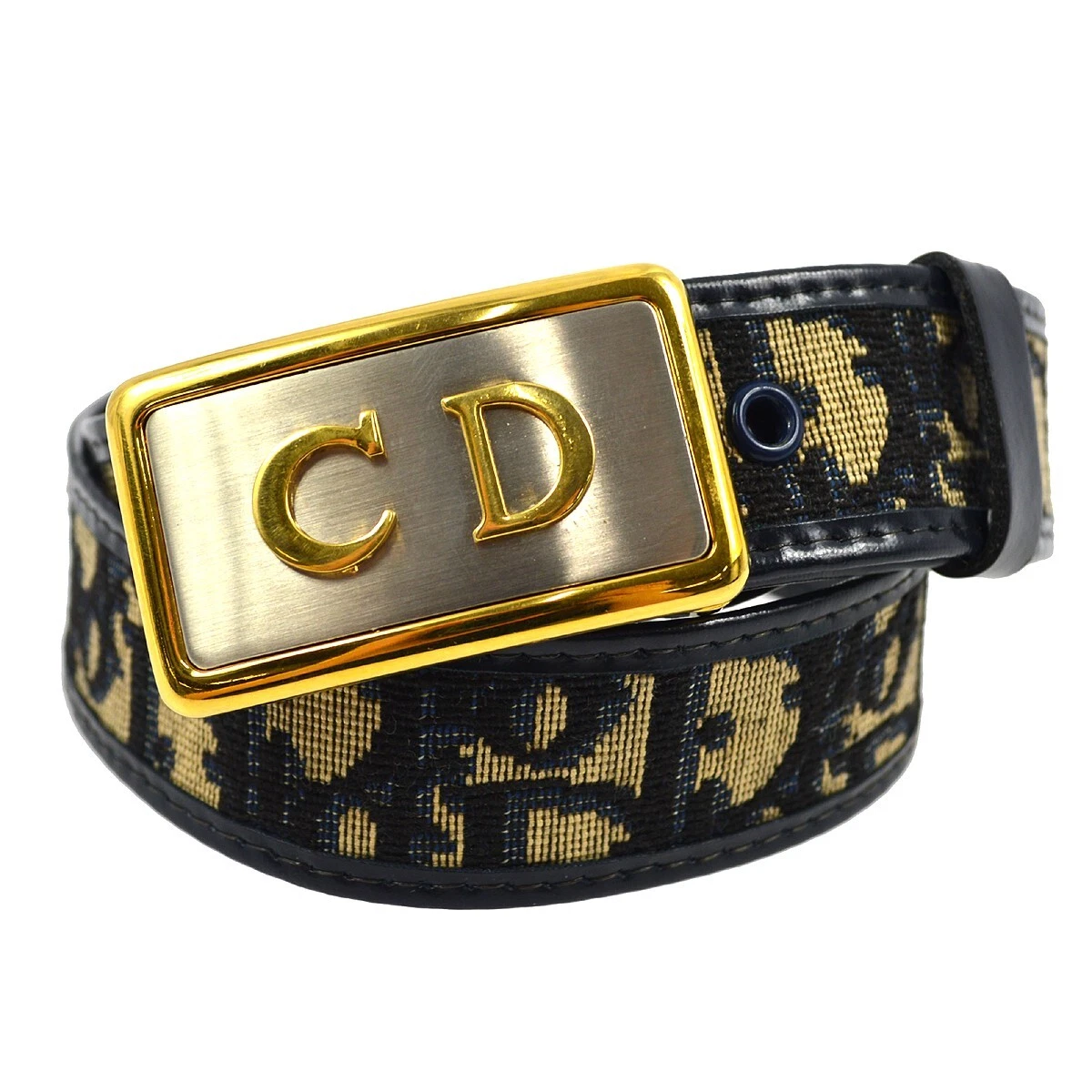 Ceinture trotteur marron marine Christian Dior petite bonne #65 KK91688
