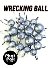 15ct Wrecking Ball Jig Head Crappie Bass Walleye VMC Mustad Hook Fishing Lure