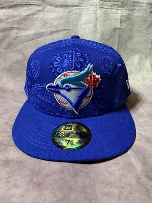 New Era 59Fifty Toronto Blue Jays MLB Baseball Fitted Hat Cap Sz 7 1/4 Pattern