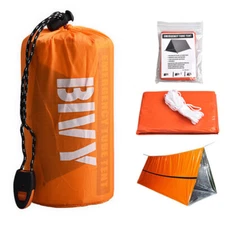 2Person Emergency Shelter Survival Tent Kit Thermal Blanket Waterproof with Rope