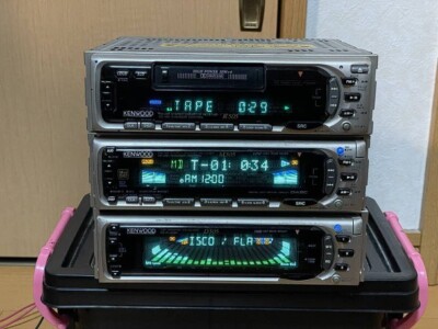 ケンウッド「D505・CDプレイヤー」とジャンク「M505・MDプレイヤー」 KENWOOD M505 D505 1DIN CD MD Deck Player Operation confirmed
