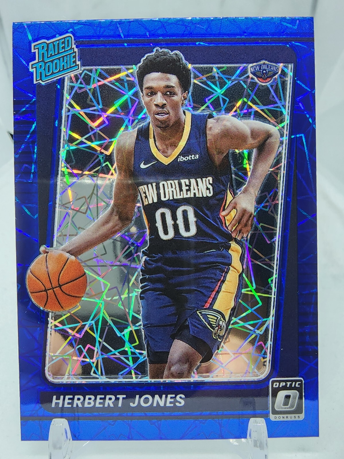 2021-22 NBA Donruss Optic Herbert Jones Rated Rookie RC Blue Velocity Prizm #157