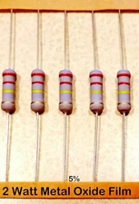 5 PCS 2Watt  Metal Oxide Film Resistors 2W Resistor 5% YOU CHOOSE VALUE 
