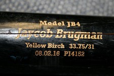 JAYCOB BRUGMAN GAME USED DTB MODEL WOOD BAT OAKLAND ATHLETICS PROSPECT #810