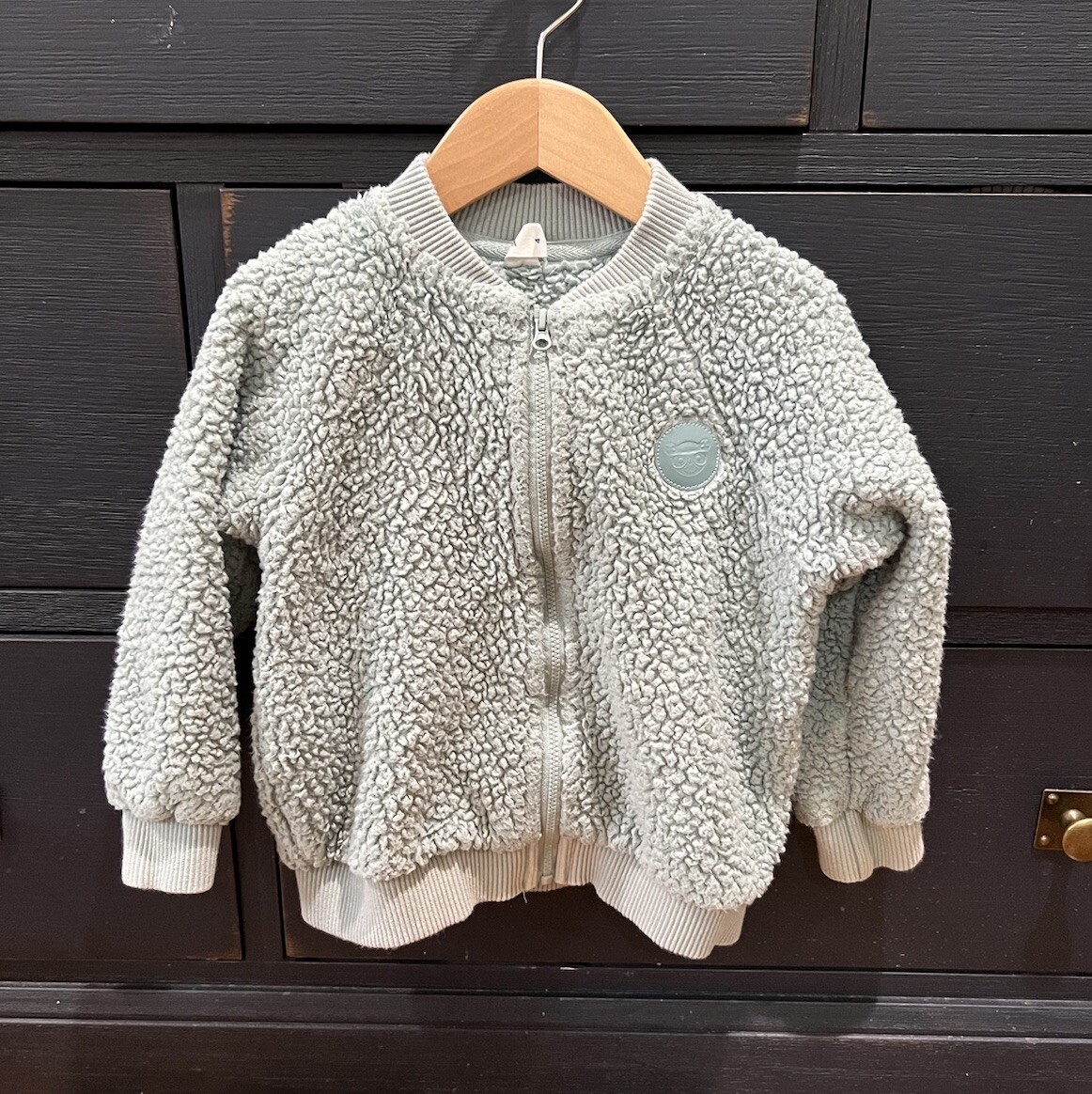 Hux Baby Dino Embroidered Fleece Bomber Jacket Unisex Size