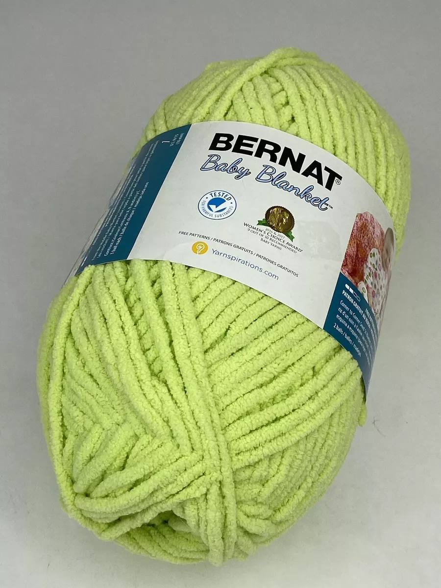 Bernat Baby Blanket Big Ball Yarn Lemon Lime 10.5 Oz 300g Super Bulky