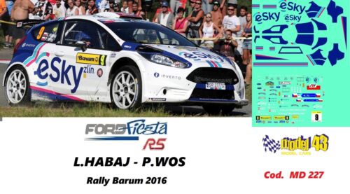 DECAL 1/43 - FORD FIESTA R5 - eSKY - HABAJ - 2016 BARUM RALLY - Picture 1 of 1