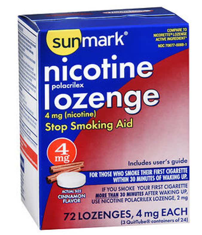 Sunmark Nicotine Lozenge 4mg Cinnamon Flavor 72 Counts eBay