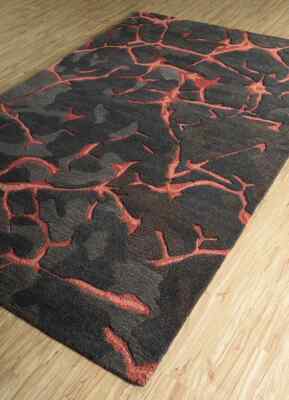 Rug Hand Tufted Wool & Viscose Multi Color Carpet Area Rug living room bedroom