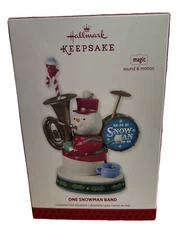 One Man Snowband  Hallmark Keepsake Magic Sound and Motion 2013 Ornament NIB