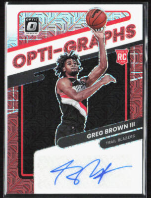 2021-22 Panini Donruss Optic Greg Brown Opti-Graphs Choice Prizm Auto Rookie