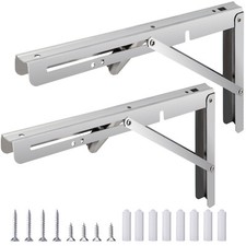 2X Folding Table Bracket Wall Mount Shelf Bench Support Stainless Steel