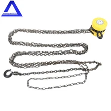 Yellow Manual Hand Chain Hoist, 1 Ton/2200lb Capacity Chain Block, 15ft Lift