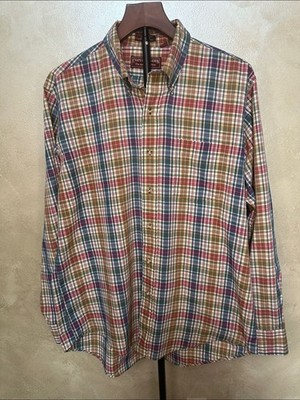 Vintage 90s Chaps Ralph Lauren Plaid Button Down Shirt Men XL British HK sz XL