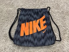 Nike Drawstring Black Gym Bag Backpack Ruck Sack Sneaker Pack Running Shock Wave