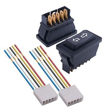 2Pcs 5 Pin Car Window Switch 12V 20A Control Power Window Lift W-Without wire