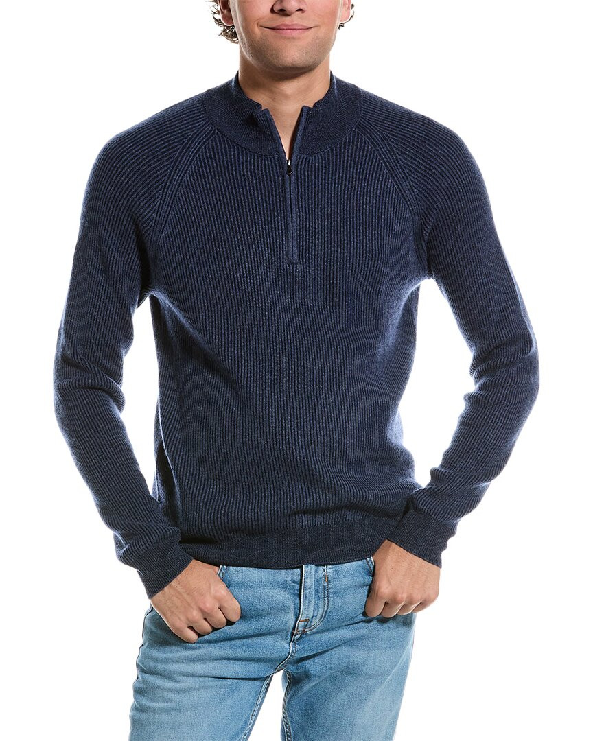 Мужской свитер Amicale Cashmere с двухцветной косой из кашемира в рубчик на молнии 14 26490₽