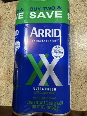 Arrid  extra extra dry ultra clear dry spray antiperspirant deodorant - 2 cans