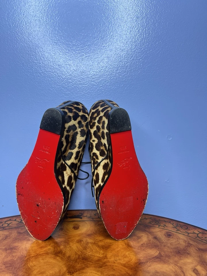 Christian Louboutin 70mm Dama Schuss Estampado Leopardo Botas de Cuña Talla 38.5 / 7.5 Foto 2 de 4