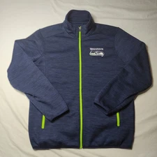 G-III Seattle Seahawks L Full Zip Jacket Navy Green EUC