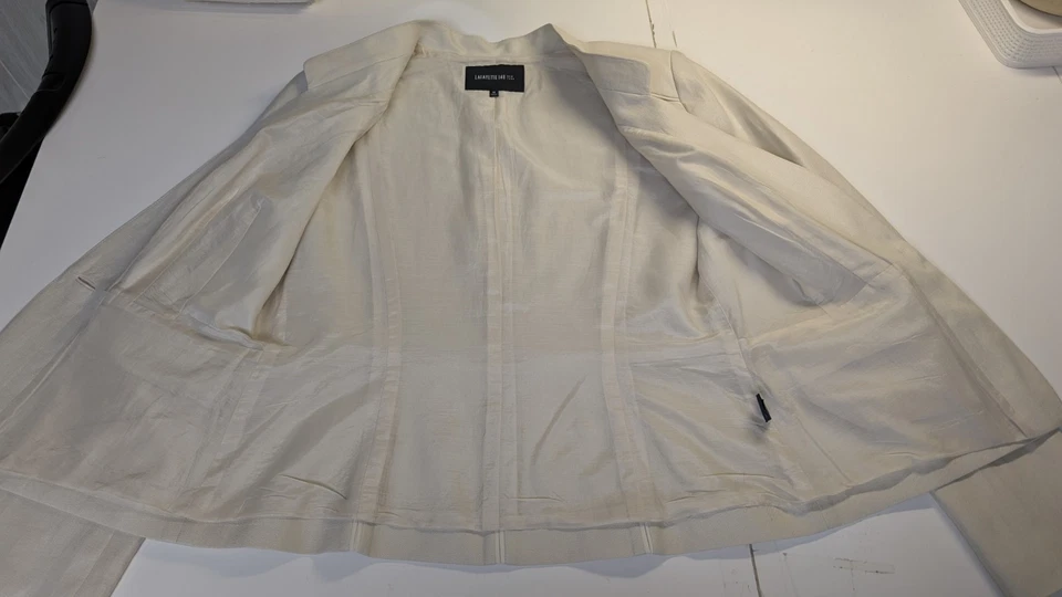 Chaqueta forrada de 2 piezas de lino Lafayette 148 NY talla 10/pantalones sin forro talla 12 Foto 4 de 4