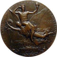 1900 Paris France Exposition Universelle 64mm Bronze Medal Chaplain World's Fair