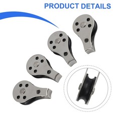 4 szt??ck Granatowy zestaw rolek 316 Stal nierdzewna Nylonowe koło pasowe do??r Kajak Sej kajakowy