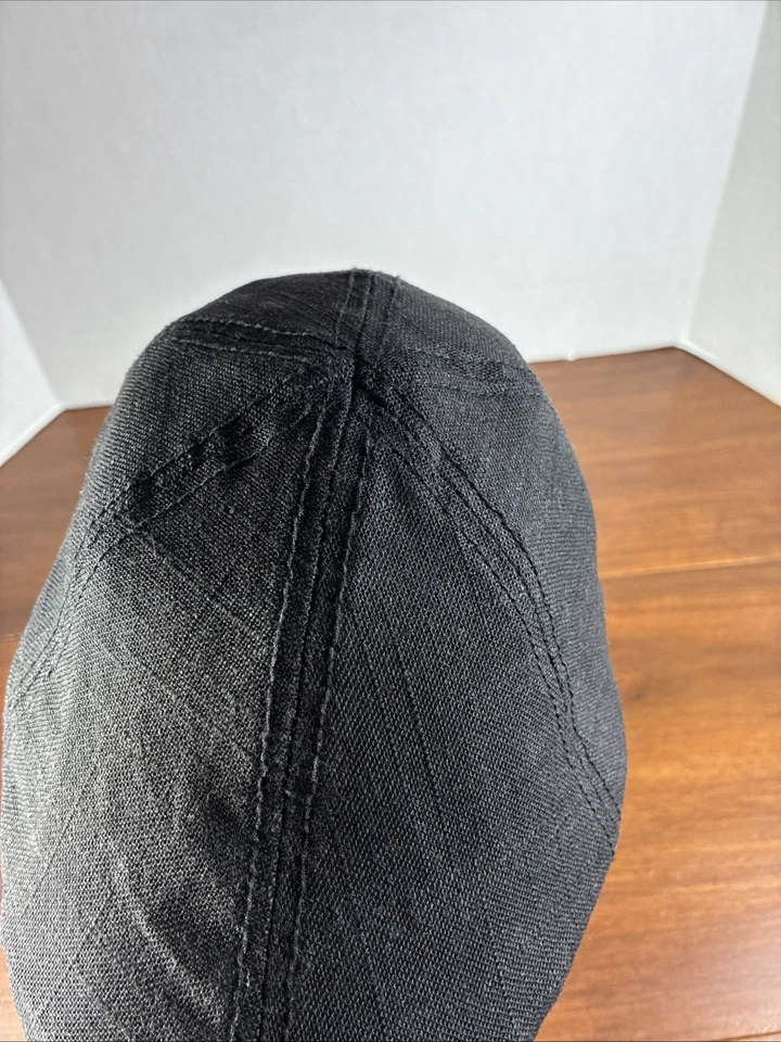 Gorra de Newsboy Daniel Cremieux Collection de lino negro talla S/M sombrero Pageboy 6 paneles Foto 4 de 4