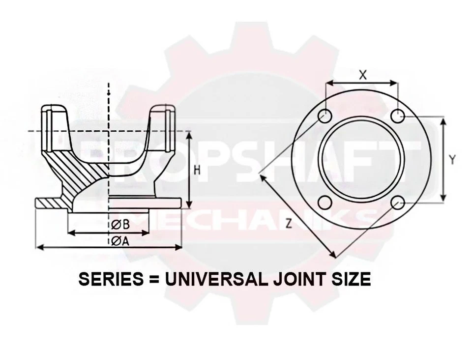 5001902 Spicer serie 1310 brida 66x66 y 5-153X junta en U 1995-2004 Toyota Tacoma Foto 2 de 3