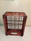 Vintage Antique Wooden Milk Bottle Crate with Metal Dividers & Corner Braces — photo 3