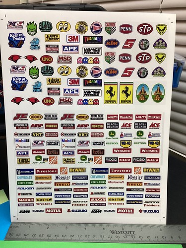 1/10 RC Race Sponsor Decal Sheet – FULL 8.5x11 – Gloss Vinyl White NX 💦 ...