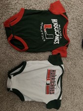2 3-6 Months Miami Hurricanes Baby Bodysuits One Piece