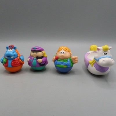 Playskool Weebles Wobble Blue Hippo People Boy Girl Horse Hasbro Toy lot of 4