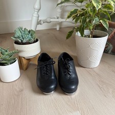 Dance Class Rhythm Jones Tap Shoes Black Lace Up Size 10.5 Kids