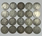 BARBER HALF DOLLAR ROLL OF 20 $10 FACE 90% SILVER MIXED DATE COINS Under Melt