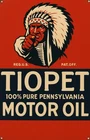 Tiopet Indian Motor Oil  Vintage Style Metal Sign Advertising