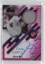 2025 Topps Pristine Pieces Relics Pink Refractor 10/15 Luis Gil Auto tw0