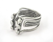 Adjustable Ring Antique Silver Plated Brass 18mm 8US inner size 3304 Ring30