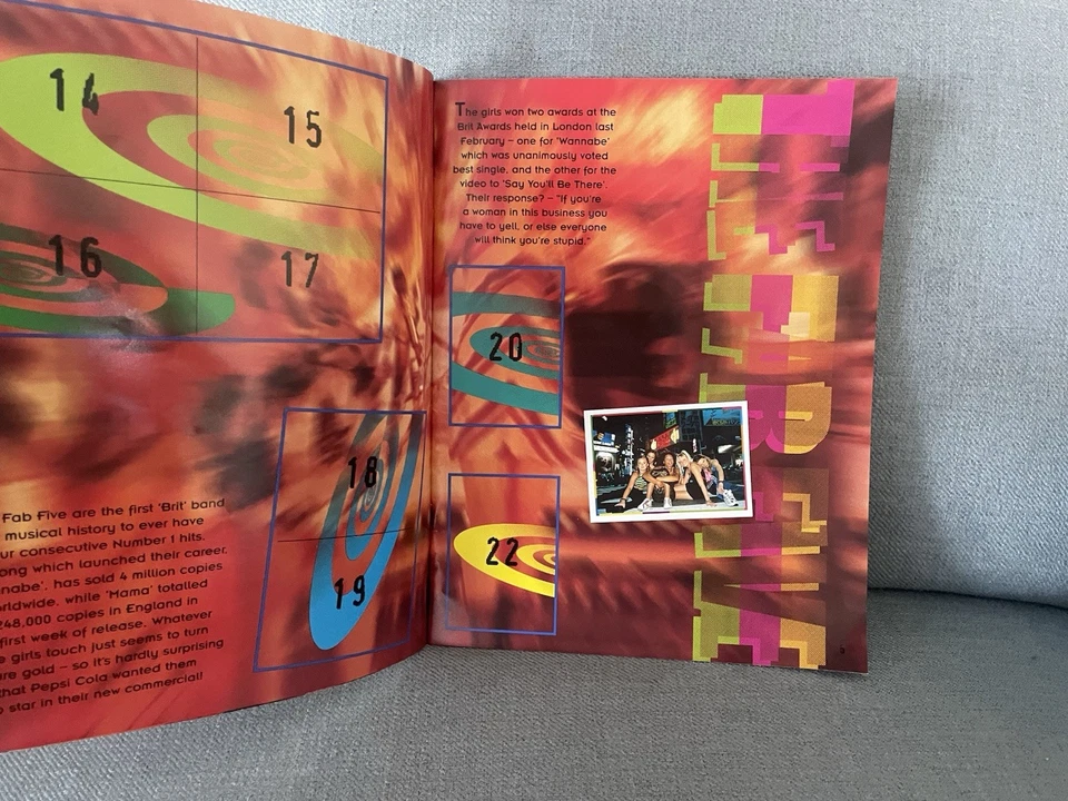 Spice Girls THE FAB FIVE 1997 Panini Collectable Sticker Book Magazine RARE - Image 4 of 4